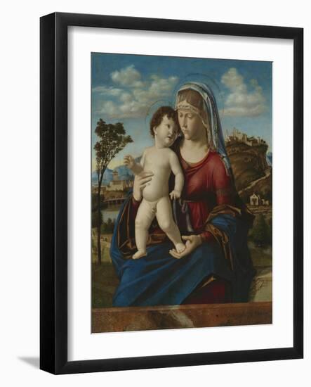 Madonna and Child in a Landscape, c.1496-99-Giovanni Battista Cima Da Conegliano-Framed Giclee Print