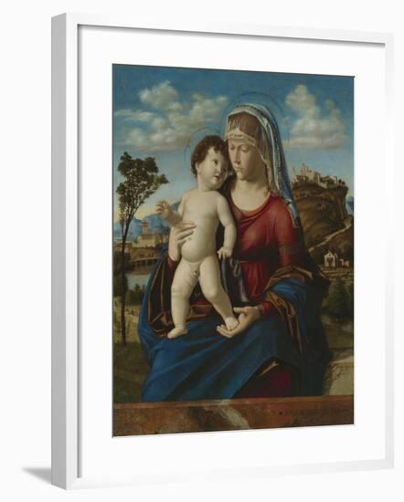 Madonna and Child in a Landscape, c.1496-99-Giovanni Battista Cima Da Conegliano-Framed Giclee Print