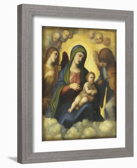 Madonna and Child in Glory-Correggio-Framed Giclee Print