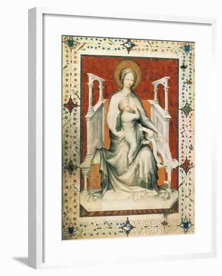 Madonna and Child, Miniature from the Very Rich Hours of the Duke of Berry, France 15th Century-null-Framed Giclee Print