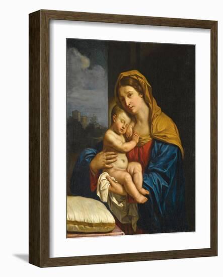 Madonna and Child (Oil on Canvas)-Guercino (1591-1666)-Framed Giclee Print