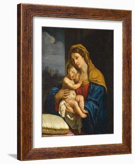 Madonna and Child (Oil on Canvas)-Guercino (1591-1666)-Framed Giclee Print