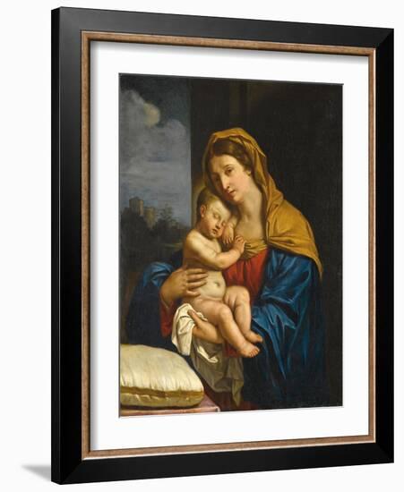 Madonna and Child (Oil on Canvas)-Guercino (1591-1666)-Framed Giclee Print