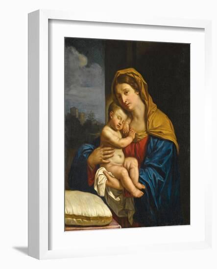 Madonna and Child (Oil on Canvas)-Guercino (1591-1666)-Framed Giclee Print