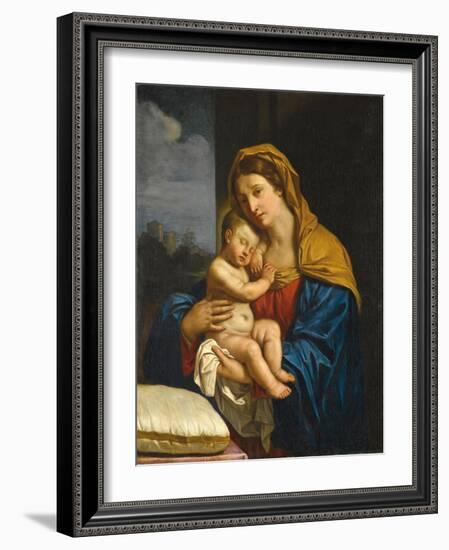 Madonna and Child (Oil on Canvas)-Guercino (1591-1666)-Framed Giclee Print