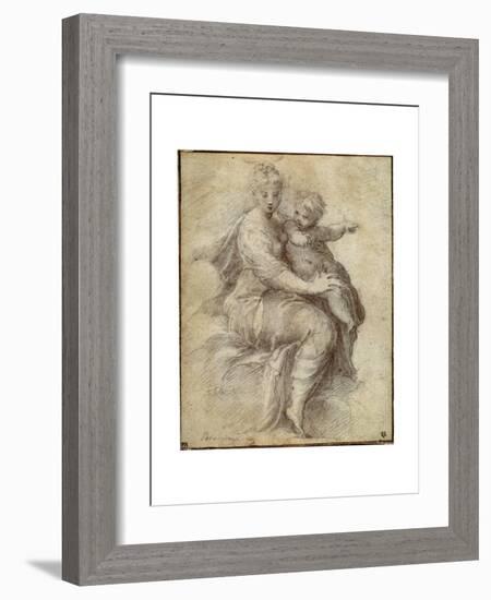 Madonna and Child on the Clouds, C1525-Parmigianino-Framed Giclee Print