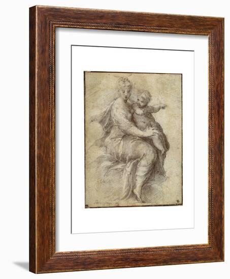 Madonna and Child on the Clouds, C1525-Parmigianino-Framed Giclee Print