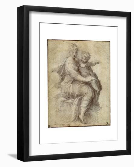 Madonna and Child on the Clouds, C1525-Parmigianino-Framed Giclee Print