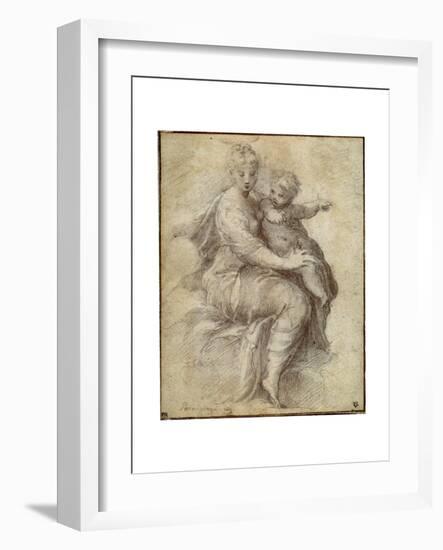 Madonna and Child on the Clouds, C1525-Parmigianino-Framed Giclee Print