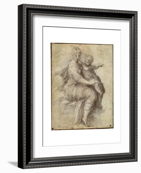 Madonna and Child on the Clouds, C1525-Parmigianino-Framed Giclee Print