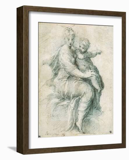 Madonna and Child on the Clouds, C1525-Parmigianino-Framed Giclee Print