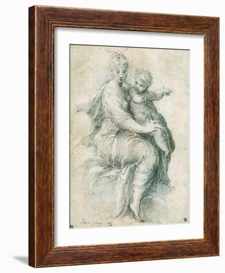 Madonna and Child on the Clouds, C1525-Parmigianino-Framed Giclee Print