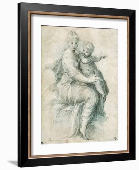 Madonna and Child on the Clouds, C1525-Parmigianino-Framed Giclee Print