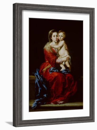 Madonna and Child or Virgin of the Rosary-Bartolome Esteban Murillo-Framed Giclee Print