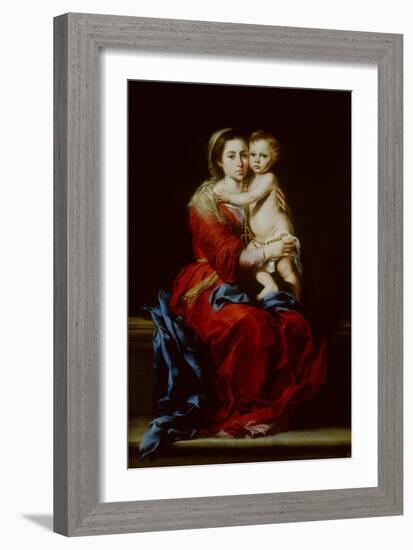 Madonna and Child or Virgin of the Rosary-Bartolome Esteban Murillo-Framed Giclee Print