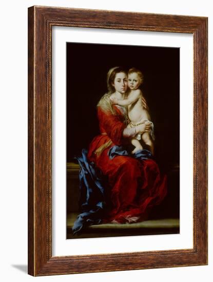 Madonna and Child or Virgin of the Rosary-Bartolome Esteban Murillo-Framed Giclee Print