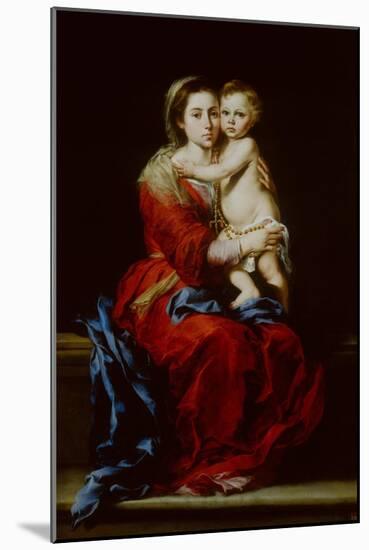 Madonna and Child or Virgin of the Rosary-Bartolome Esteban Murillo-Mounted Giclee Print