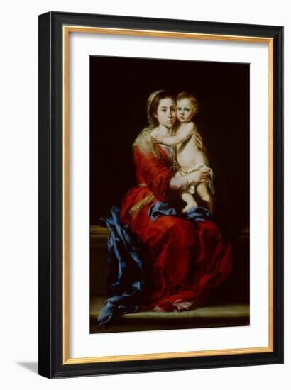 Madonna and Child or Virgin of the Rosary-Bartolome Esteban Murillo-Framed Giclee Print