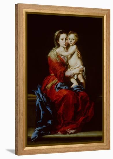 Madonna and Child or Virgin of the Rosary-Bartolome Esteban Murillo-Framed Premier Image Canvas