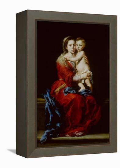 Madonna and Child or Virgin of the Rosary-Bartolome Esteban Murillo-Framed Premier Image Canvas