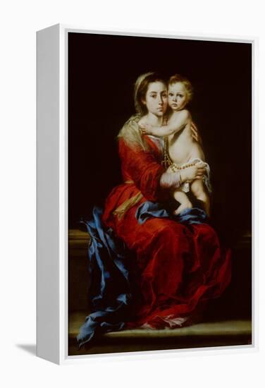 Madonna and Child or Virgin of the Rosary-Bartolome Esteban Murillo-Framed Premier Image Canvas