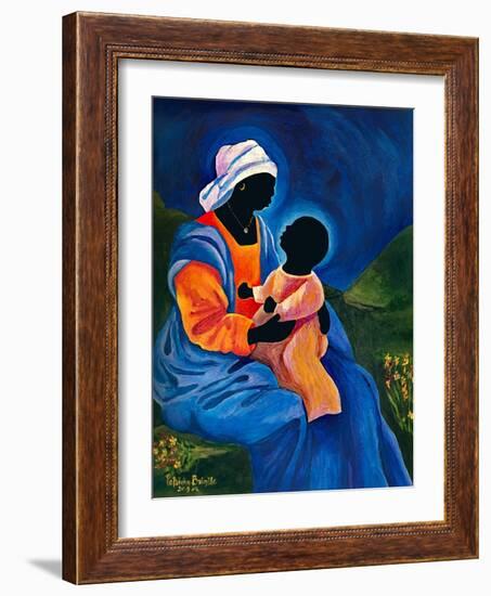 Madonna and child picking flowers-Patricia Brintle-Framed Giclee Print