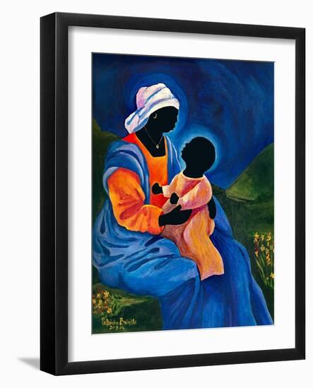 Madonna and child picking flowers-Patricia Brintle-Framed Giclee Print