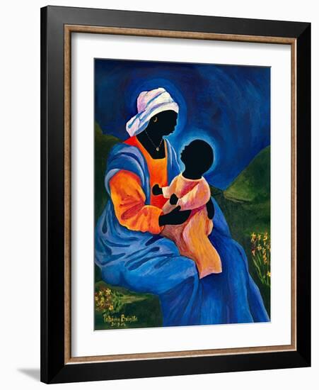 Madonna and child picking flowers-Patricia Brintle-Framed Giclee Print