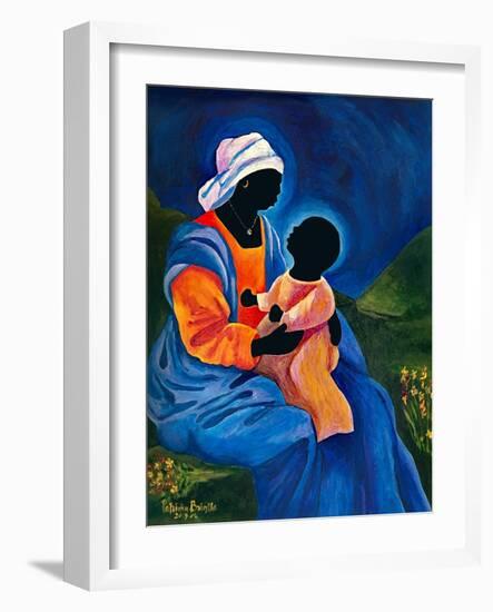 Madonna and child picking flowers-Patricia Brintle-Framed Giclee Print