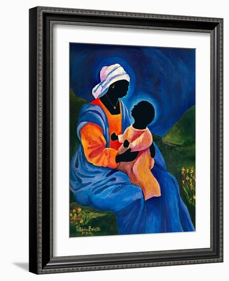 Madonna and child picking flowers-Patricia Brintle-Framed Giclee Print