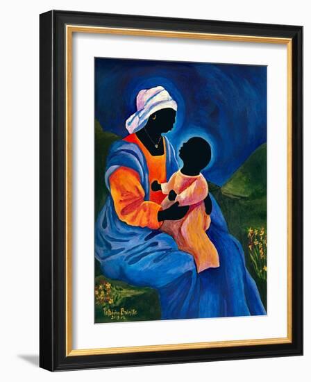 Madonna and child picking flowers-Patricia Brintle-Framed Giclee Print