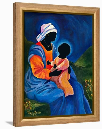 Madonna and child picking flowers-Patricia Brintle-Framed Premier Image Canvas