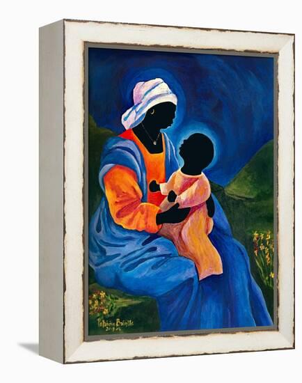 Madonna and child picking flowers-Patricia Brintle-Framed Premier Image Canvas