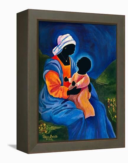 Madonna and child picking flowers-Patricia Brintle-Framed Premier Image Canvas