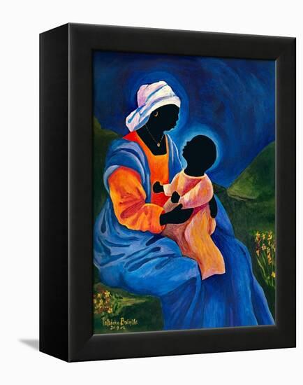 Madonna and child picking flowers-Patricia Brintle-Framed Premier Image Canvas