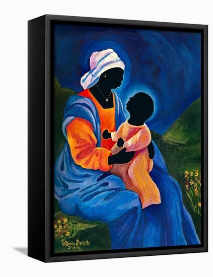 Madonna and child picking flowers-Patricia Brintle-Framed Premier Image Canvas
