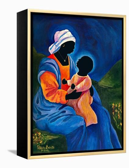 Madonna and child picking flowers-Patricia Brintle-Framed Premier Image Canvas