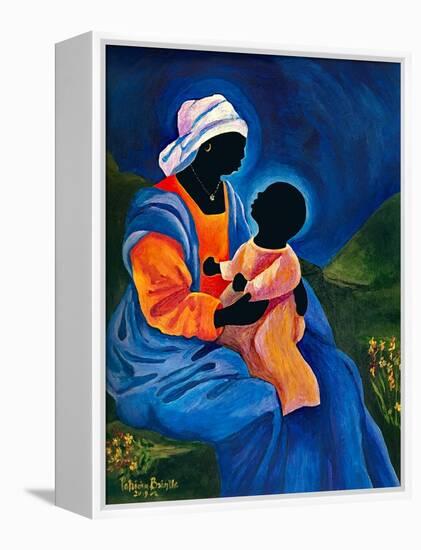 Madonna and child picking flowers-Patricia Brintle-Framed Premier Image Canvas