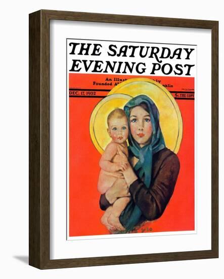 "Madonna and Child," Saturday Evening Post Cover, December 17, 1932-Ellen Pyle-Framed Giclee Print