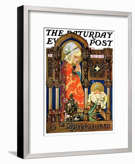 "Madonna and Child," Saturday Evening Post Cover, December 22, 1928-Joseph Christian Leyendecker-Framed Giclee Print