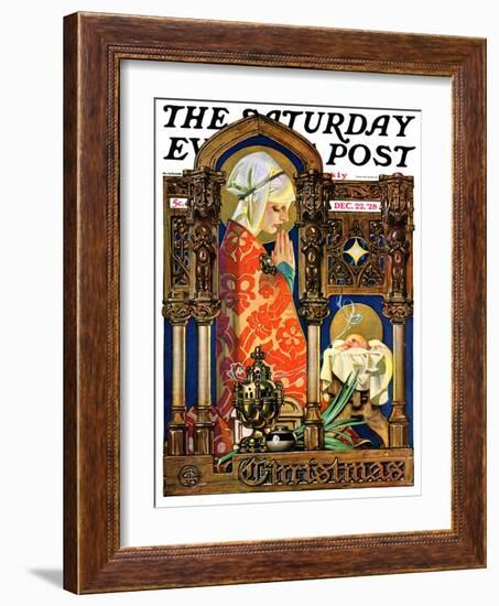 "Madonna and Child," Saturday Evening Post Cover, December 22, 1928-Joseph Christian Leyendecker-Framed Giclee Print