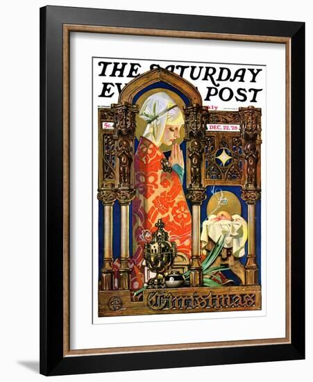 "Madonna and Child," Saturday Evening Post Cover, December 22, 1928-Joseph Christian Leyendecker-Framed Giclee Print