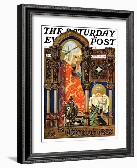 "Madonna and Child," Saturday Evening Post Cover, December 22, 1928-Joseph Christian Leyendecker-Framed Giclee Print
