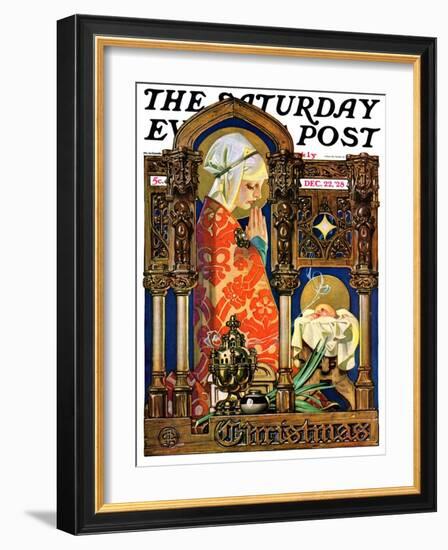 "Madonna and Child," Saturday Evening Post Cover, December 22, 1928-Joseph Christian Leyendecker-Framed Giclee Print