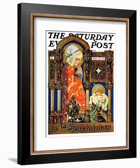 "Madonna and Child," Saturday Evening Post Cover, December 22, 1928-Joseph Christian Leyendecker-Framed Giclee Print