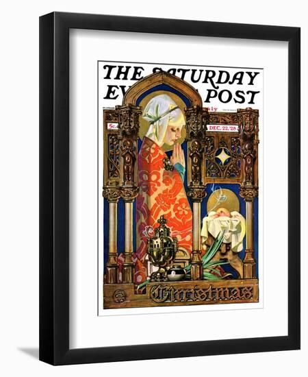 "Madonna and Child," Saturday Evening Post Cover, December 22, 1928-Joseph Christian Leyendecker-Framed Giclee Print