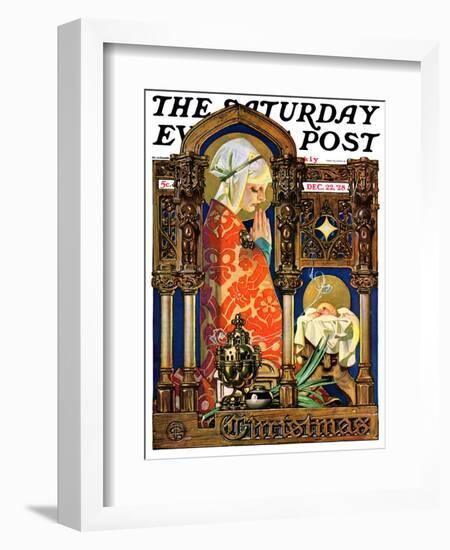 "Madonna and Child," Saturday Evening Post Cover, December 22, 1928-Joseph Christian Leyendecker-Framed Giclee Print