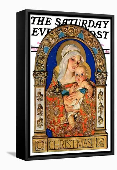 "Madonna and Child," Saturday Evening Post Cover, December 24, 1927-Joseph Christian Leyendecker-Framed Premier Image Canvas