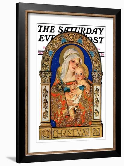 "Madonna and Child," Saturday Evening Post Cover, December 24, 1927-Joseph Christian Leyendecker-Framed Giclee Print