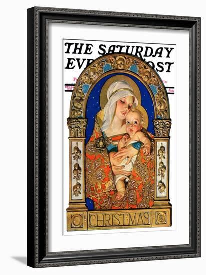 "Madonna and Child," Saturday Evening Post Cover, December 24, 1927-Joseph Christian Leyendecker-Framed Giclee Print